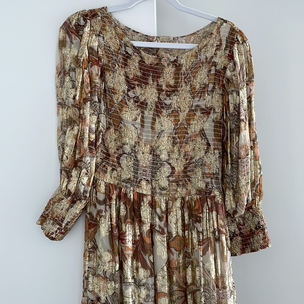 Zara Metallic Midi Dress